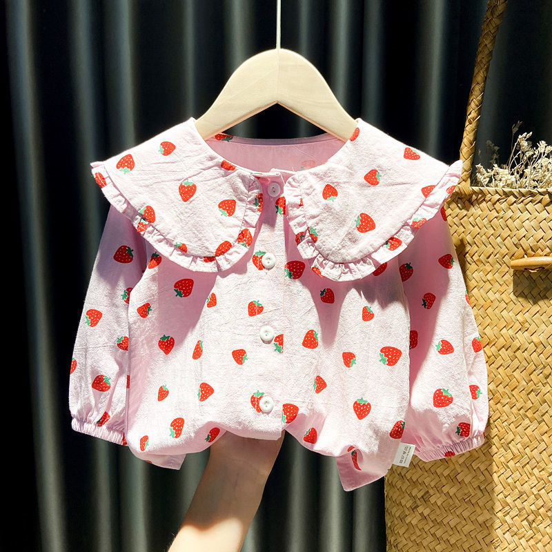 Girls Shirts Autumn Baby Print Long-sleeved Blouse Doll Shirts Spring and Autumn Clothes Baby Girls Blouse Girl Tops