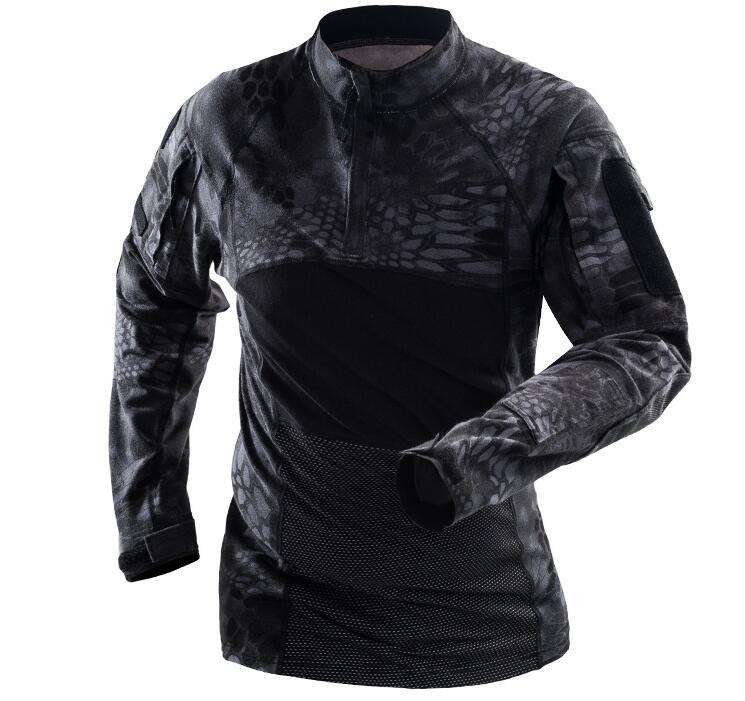 Tactical Shirt Long Sleeve Top Camo Airsoft Outdoor Sports Combat Shirt