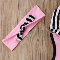 Thumbnail for Toddler Kids Baby Girl 1T-6T Hoodie Top Pants Striped Leggings Headband Outfit Clothes