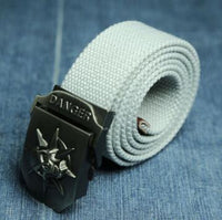 Thumbnail for Men Canvas Skull Metal Belt