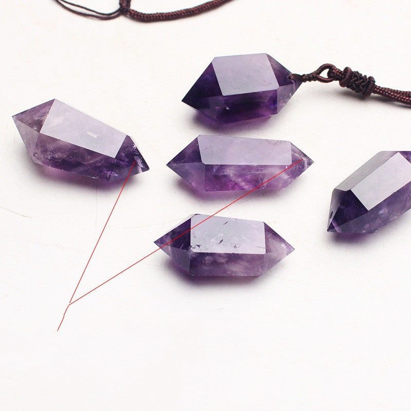 Natural Amethyst Hexagonal Pendant