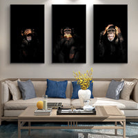 Thumbnail for Abstract Monkey Wall Art Canvas