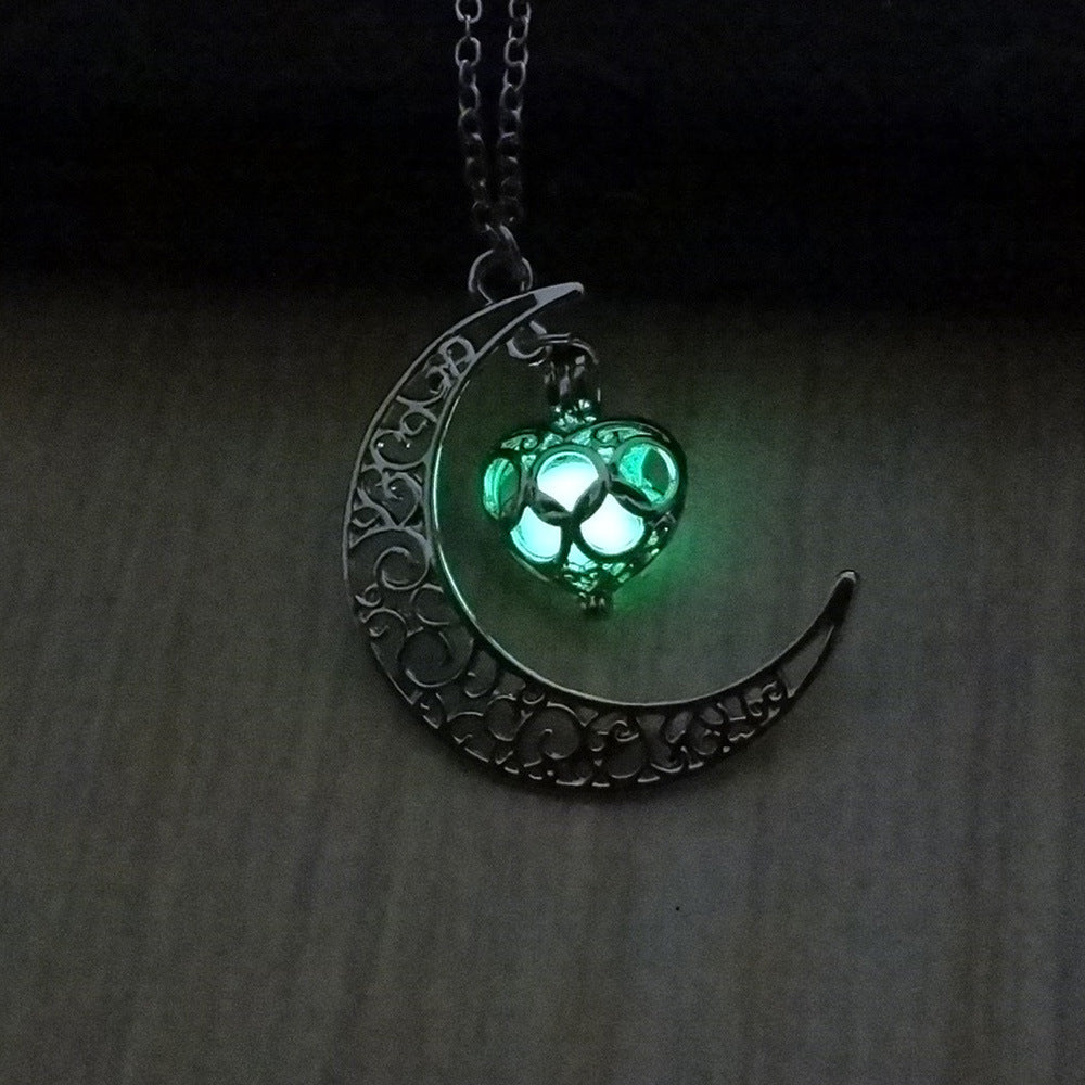 Glow In the Dark Moon Necklace