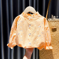 Thumbnail for Girls Shirts Autumn Baby Print Long-sleeved Blouse Doll Shirts Spring and Autumn Clothes Baby Girls Blouse Girl Tops