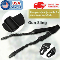 Thumbnail for Tactical Rifle Sling Gun Shoulder Strap 2 Point Hooks One Single Strap Hunting