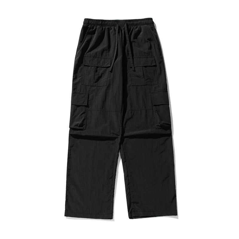 Multi-pocket Design Spring New Drawstring Japanese Outdoor Loose Sports Casual Pants